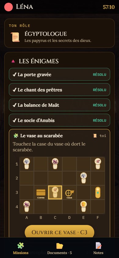 La Malédiction du Pharaon sur un téléphone